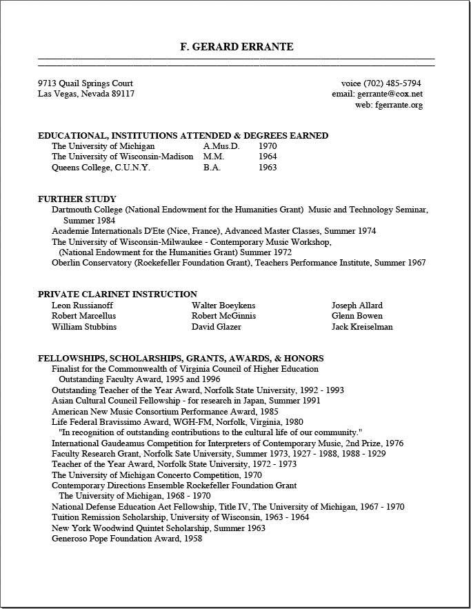 CV page 1